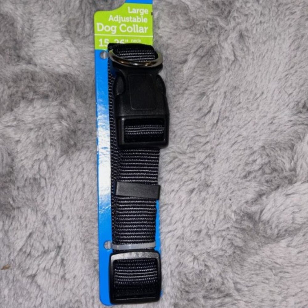 Dog Collar: NWT Adjustable Black, Large